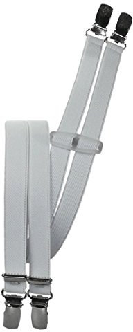 Harrys-Collection Damen Herren Hosenträger mit 4 Clips in 18 mm Breite extra schmal, Farben:weiss