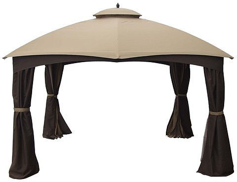 Garden Winds Durable 350 Replacement Canopy Top Compatible with Allen Roth 10' x 12' Gazebo Models GF-12S004B, TPGAZ17-002 - Beige