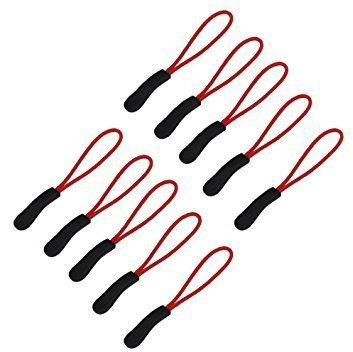 Jooks 10 Stück Reißverschlusszipper Zipper Pull Zipper Reißverschluss Anhänger Reißverschlussanhänger Reißverschluss Schieber Kordel Reißverschluss Tags Rot