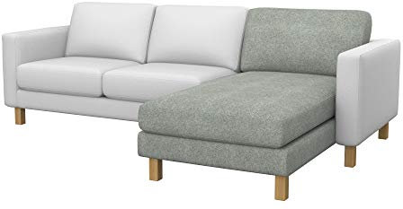 Soferia Überzug Kompatibel Mit Karlstad Bezug Schonbezug Chaiselongue-Bezug Fleckschutz Kratzfest Robust Strong Grau