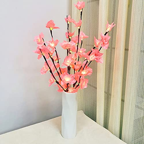 Riaxuebiy Künstliche Narzissen-Zweige Lichter, 2 Stück, Narzissenzweig-Lampe, batteriebetrieben, für Blumenkunst, Vasen-Dekoration