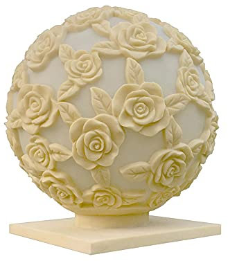 QIYHB White Sandstone Globe Light Fixture Carved Pattern Pillar Lamp Villa Landscape Pillar Lantern IP65 Outdoor Rainproof Waterproof Lamp Garden Decoration Column Light Fountain Post Light