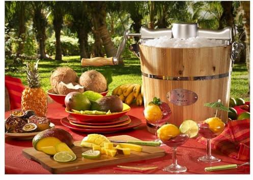 Vente-unique - Sorbetiére électrique GIVRETO en bois 5.5 L