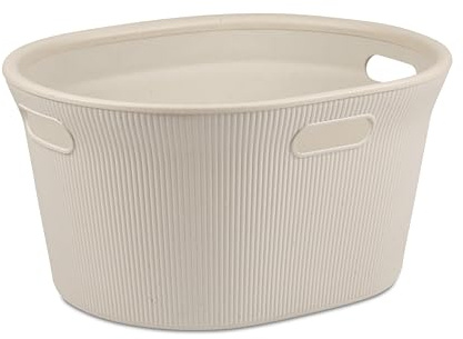 Tatay Baobab ECOHOME, Cesto portabiancheria con Coperchio, capacità 35 l, in Polipropilene, Senza BPA, in plastica Riciclata al 100%, Beige. Dimensioni: 41 x 33 x 50 cm