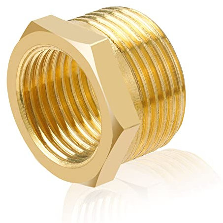 profiwoab Reduzierstück Messing reduzierung 3/4 auf 1/2, (AG Ø 26,4mm x IG Ø 18,6mm) reduzierung, Gewinde-Fitting für Industrie, Sanitär, Wasser, Abfluss, Abwasser, Garten