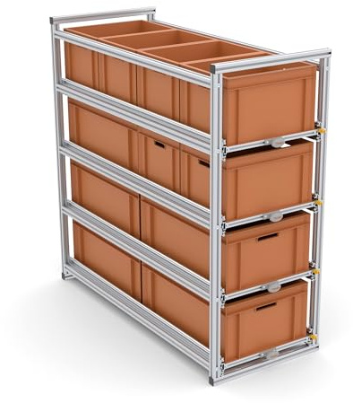 Heckauszug 120cm, mehrere Etagen, 220kg Belastung, Heckgarage - ideal für Kastenwagen und Camper (Ebenen: 4)