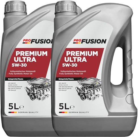ProFusion Aceite 5W-30 para Motores Gasolina y Diésel - Lubricante Sintético para Coche Premium Ultra ACEA C3 Compatible con Filtros de Partículas (DPF) Pack de 2 x 5L (10 Litros en Total)