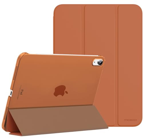 MoKo Hülle für iPad (A16) 11. Generation, iPad 10. Gen, Dunkel Kaffee | Für iPad11/10.9 Zoll Hülle 2025/2022,Schlanke Stand Schutzhülle mit Hart PC Transluzenter Rückseite, Unterstützt Touch ID