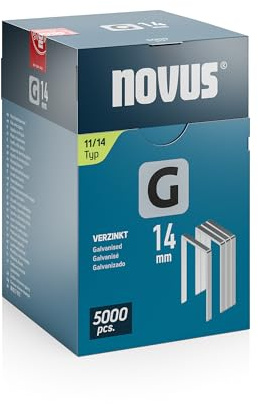 NOVUS TOOLS Flachdrahtklammern Typ 11, 14 mm, 5000 Stück, Tackerklammern | Verzinkte Heftklammern zur Befestigung von Folien, Bitumen, Alu-Kaschierungen und Pappe, ideal für Hammertacker
