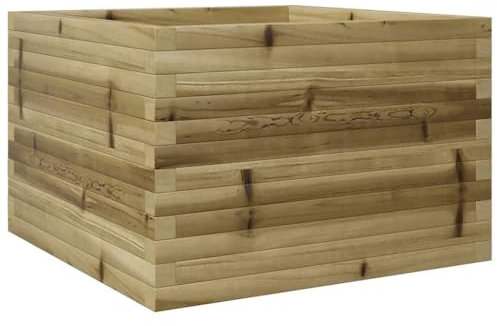 vidaXL Jardinera de Madera de Pino impregnada 70x70x46 cm, Jardinera de Exterior, macetero para Hierbas, Jardinera de balcón, Jardinera de Patio