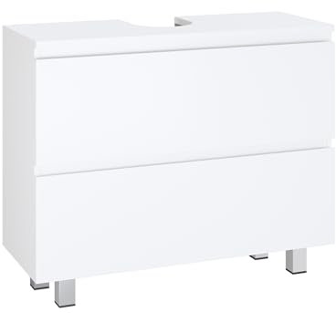 KIMENICH Waschbeckenunterschrank, Badezimmerschrank mit 2 Große Schubladen, Unterschrank Waschbecken mit Füßen, Viel Stauraum, 80 x 30 x 56 cm, Weiß