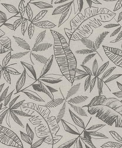 Rasch SCHÖNER WOHNEN-Kollektion Vliestapete LEAFAGE 600575 in Anthrazit - 10,05 m x 0,53 m