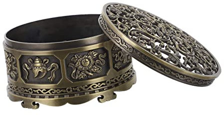 ULDIGI Vintage Weihrauchbrenner Aus Zinklegierung Räuchergefäß Retro Stil Schreibtisch Ornament Heimdekoration Handwerklich Fein Verarbeitet