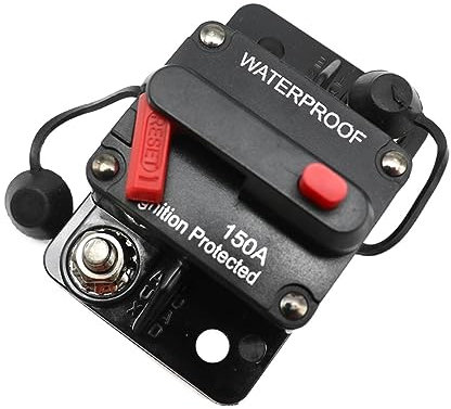 CWHHTVBI Disjoncteur 30A 40A 50A 60A 70A 80A 100A 120A 150A 200A 250A 300A AMP, fusible de réinitialisation, 12-48V DC, for Voiture et Bateau, étanche(200A)