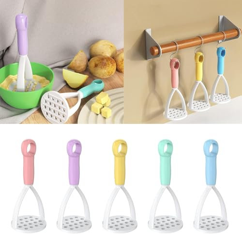 Hand Press Potato Masher Ricer, Smooth Mashed Potatoes Crusher, Kitchen Gadget Potatoes Crusher, Restaurant Kitchen Gadget, Potato Masher (1Pc Random Color)