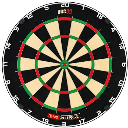 ONE80 Gladiator 4 G4 Cible de fléchettes professionnelle en sisal | Cible de tournoi avec technologie Spiderless pour fléchettes en acier | Bristle Board pour compétition et entraînement