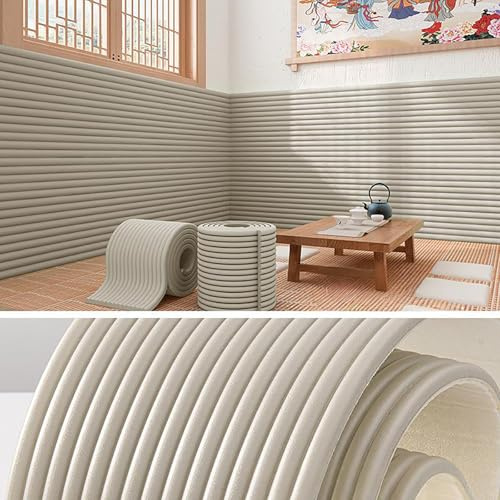 HENANCXF Protection Murale 3D Anti-Choc 2M (6.56FT) - Rembourrage pour Garage et pièces Techniques, Panneaux pour tête de lit adhésifs, Conçu pour la Protection des Murs (Size:50CM,Color:Gris)