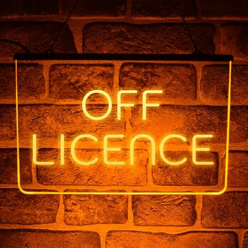 Open Off Licence Corner Shop LED Neon Light Up Sign – Hanging USB Plaque for Window or Wall Display | Bright Business Shop Front Lighting (Multicolour)