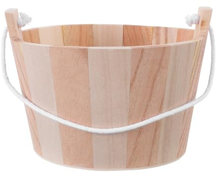 HOODANCOS Sauna Holzeimer mit Griff Handgefertigter Wassereimer für Dampfbad Robustes Saunazubehör mit Ausreichend Fassungsvermögen Natürliche Holzoptik für Sauna und Spa