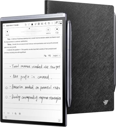iflytek AINOTE Air 2 Bundle, Black, 8.2-inch AI Note-Taking Tablet | Folio Case, 5MP Camera Digital Notebook with Pen, Voice-to-Text Transcription, Multi-Languages AI Support