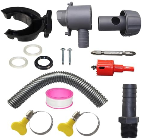 Generico Kit de déviateur de tonneau de pluie – de collecte d'eau en métal de 19,69 pouces, dispositif de filtrage du tuyau d'échappement, outil de jardin extérieur avec structure de Cont