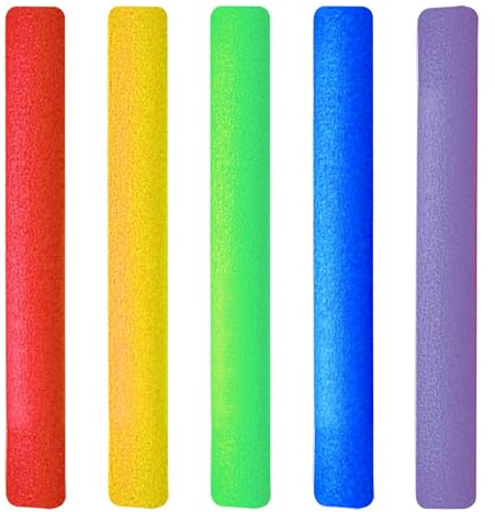 5 Stück Schwimmnudel - 120cm Poolnudeln Solide | Bunte Wassersport Schwimmnudeln | Fitnesshilfe Poolnudel Schaumstoff Rohr | Mehrzweck Schwimmhilfe Zubehör für Wassergymnastik, Wasserspaß & Partys