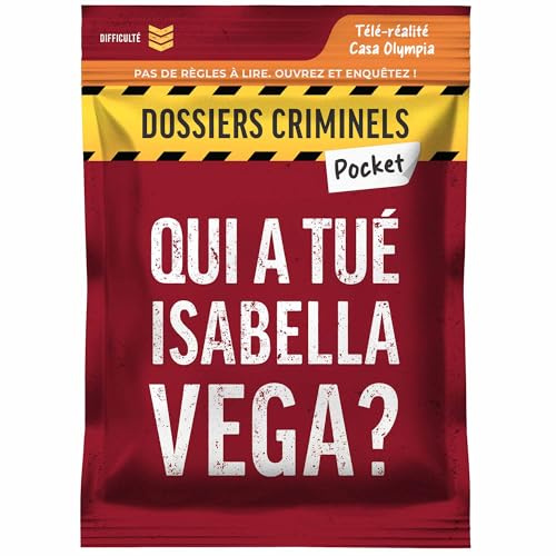 Platonia Games Dossiers Criminels Pocket - Qui a tué Isabella Vega ? Meurtre dans Emission de Télé-Réalité - Escape Game de Poche - 1 à 6 Joueurs - Cadeau Famille Amis Couple - 45min
