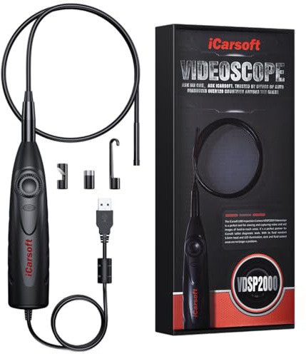 iCarsoft VDSP2000 USB Endoskopkamera, 0,21 Zoll wasserdichtes IP67 HD Endoskop, Inspektionskamera, Geeignet für die Diagnosegeräte CR MAX, CR MAX BT und CR MAX P, mit 6-Stufiger LED-Beleuchtung