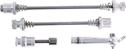 CONTEC Security Plus Schnellspannachsenset mit Diebstahlschutz, Aluminium 6061, CrMo Achsen, Silber, 100 x 135 x 45 mm