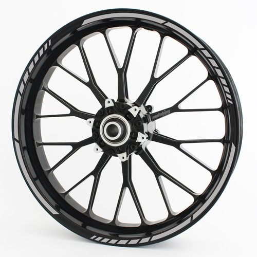 Motoking Felgenrandaufkleber GP - GRAU - Komplettset für 15 bis 19