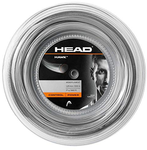 HEAD Hawk tennissträng – 200 m rulle, färggrå, mätnings- 1,30 mm