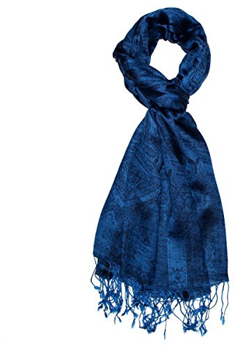 Lorenzo Cana herrhalsduk omställning 70 cm x 180 cm blå paisleymönster sjal för Maenner Blue 7814711
