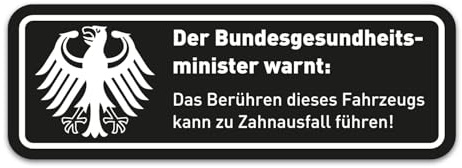 easydruck24de Auto-Aufkleber Warnung Zahnausfall schwarz 10 cm - kfz364 | witterungsbeständig, vergilbungsfrei, UV-beständig, für Auto Roller LKW