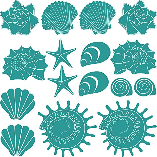 GRAZDesign Wandtattoo Bad Muschel & Meer Set Wandaufkleber Maritime Deko wasserfest - 054 türkis
