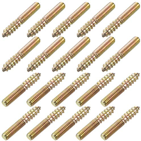 sourcing map 50 Stück M4 Aufhänger Schrauben Länge 1(25mm) Doppelkopfschrauben Selbstschneidende Ersatz 4mm Holzverbindung Möbelbeine | Schrauben Länge Doppelkopfschrauben Selbstschneidende Ersatz