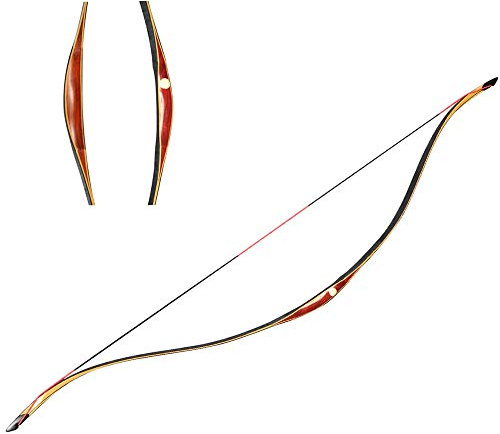 Tiro con L'Arco Arco Tradizionale Arco Ricurvo Arco Lungo Longbow Fatto a Mano Cavallo da Caccia Mongolo Arco in Legno 20-50lbs per Principianti Gioco di Allenamento(Tipo 2, 30lbs)