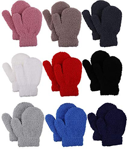 Jupsk Kleinkind fäustlinge Winter handschuhe Korallenvlies Babyhandschuhe für Kinder Mädchen Jungen 1 2 3 4 Jahre alt, Skihandschuhe 9 Paare