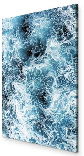 murando - Akustikbild Wellen Meer Bilder Akustikschaum Hochleistungsschallabsorber Schallschutz Leinwand 1 tlg Wandbild Raumakustik Schalldämmung Wasser blau c-B-0400-b-a