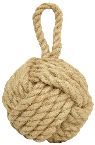 Pomeat Dekorativer Türstopper Seil Knoten nautischer Türstopper Türstopper Outdoor Beschwerter Türstopper für Tür, Fensterkeil, Buchstütze 15,9 cm (Natur)
