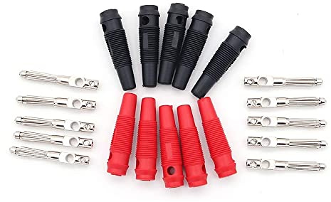 Fasizi Bananenstecker 10er 20A 4mm Steckergehäuse Bananenstecker Prüfspitze Anschlussklemme für Lautsprecher