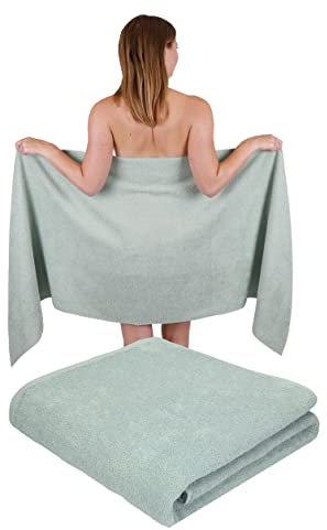 Betz 2 Stück Saunatuch 100% Baumwolle Jade 70x200 cm Berlin XXL Saunatücher Sauna Handtuch Weich Groß Frottee Badetuch Farbe Jade