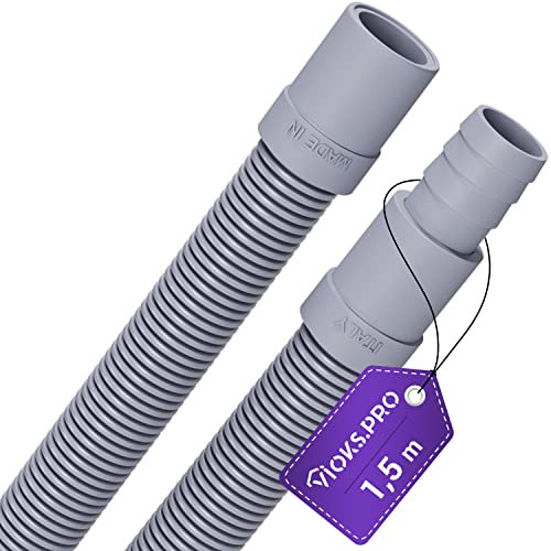 Vioks.pro 1,5m Abwasserschlauch Waschmaschine Ablaufschlauch Verlängerung Gerade/Gerade Ø 19mm für Geschirrspüler, Waschmaschine, Spülmaschine