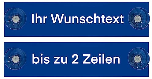 Hinweis Schild Saugnapfschild Wunschtext, THW, Wasserwacht Blau 200x50 mm… (Ihr Wunschtext)