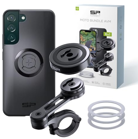 SP CONNECT Moto Bundle mit Anti Vibration Module | SPC+ | kompatibel mit Samsung S22+ | Handyhalter für Motorrad Bike Moped Roller | Gadget Halterung für Navi