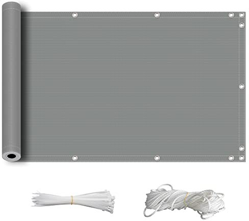 ZQXFZ Waterproof Sonnensegel 120x200cm balkonmöbel Oxford-Stoff Anti-Peeping, Wasserdicht, Staubdicht, Uv-Schutz Ideal Zum Abdecken Von Balkonen Sichtschutz Zaun -Grau.