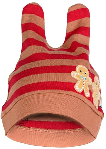 ORGANICKID Bonnet de bébé en pur coton biologique certifié GOTS pour garçons et filles de 0 à 6 mois, bonnet enfant pour printemps, été et automne, rouge, 6 mois