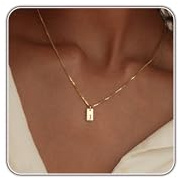 Initial Necklaces for Women 14K Gold Plated Letter Necklace Dainty Waterproof Pendant Necklace Personalized Gifts Trendy Gold Jewelry