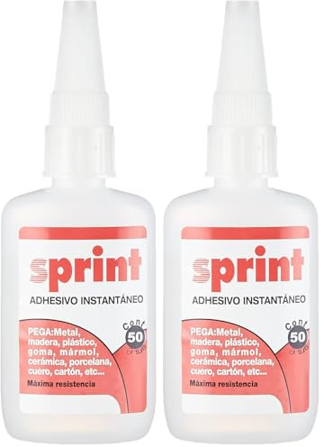Rayt 607-39 SPRINT Adhesivo instantáneo de cianoacrilato, uniones rápidas y súper resistentes en segundos. Plástico, caucho, goma, metales, porcelana. Tubo 50gr. (Paquete de 2)