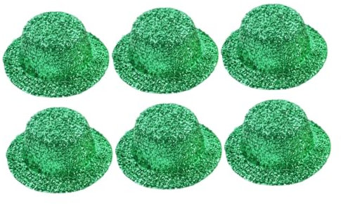 SAFIGLE 6 Stück Glitzernde Grüne Mini-partyhüte Zum St. Patrick's Day für Erwachsene Bequeme Filzhüte Dekorative Bastelarbeiten