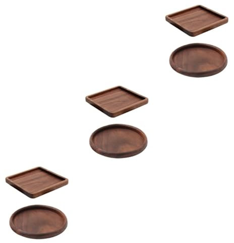 TOPBATHY 6 Pièces Porte-gobelet sous-Verres à thé Montagnes Russes Modernes Dessous de Verre Porte-gobelet sous-Verres en Bois Tapis Porte-gobelet en Bois Set de Table en Bois Bambou